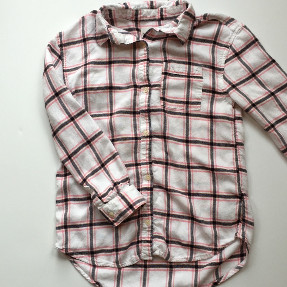Incredibly soft “boyfriend flannel”. Old Navy.